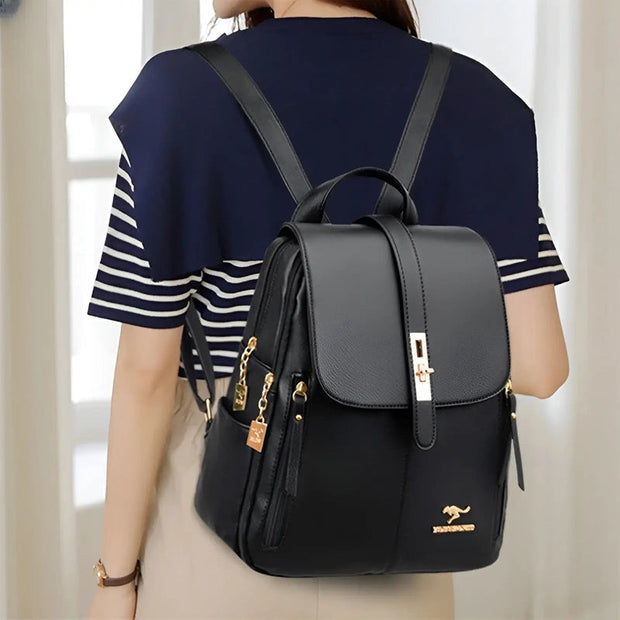 Alena Leather Backpack – Elegant Style and Practicality for Your Daily Use-Cramta