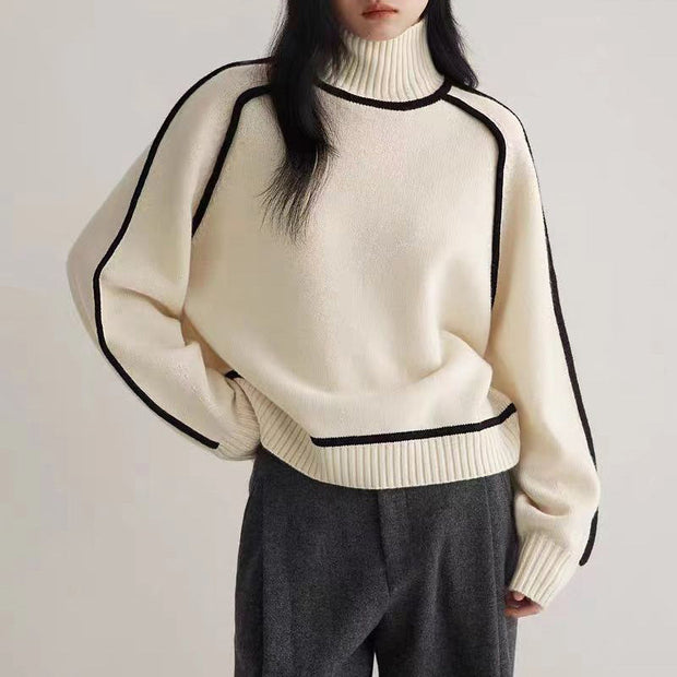 Valmira Turtleneck Sweater – Cozy Ribbed Knit for Effortless Everyday Elegance-Cramta