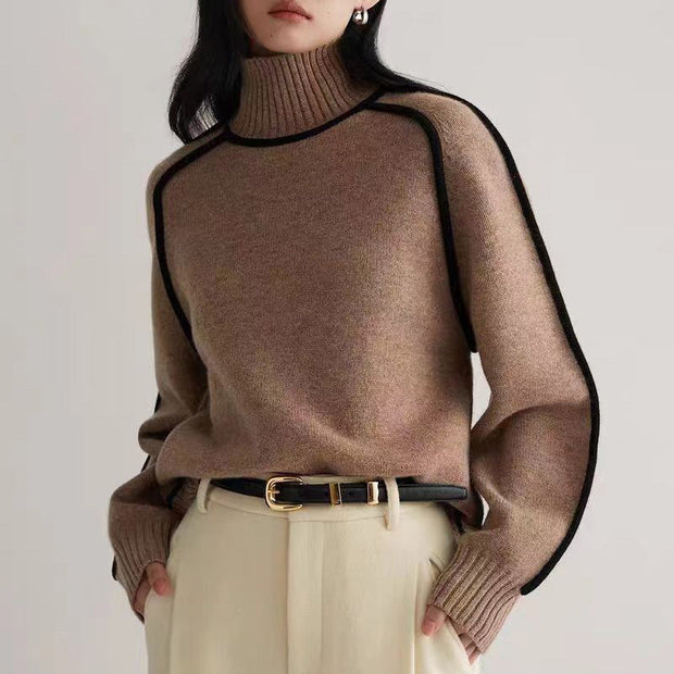 Valmira Turtleneck Sweater – Cozy Ribbed Knit for Effortless Everyday Elegance-Cramta