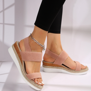 Elliana Ankle Strap Sandals with Stretch for Unmatched Comfort and Style All Day-Cramta
